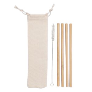 Kit Canudos de Bambu com Escova de Limpeza - Cod.14597