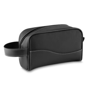 Necessaire de Couro Sintético e Nylon - Cod 14572